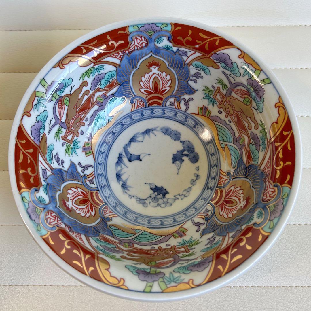 三洋陶器　龍峰窯　金彩　獅子　大鉢　古伊万里　色絵　深鉢　盛鉢　深皿　染付蛸唐草
