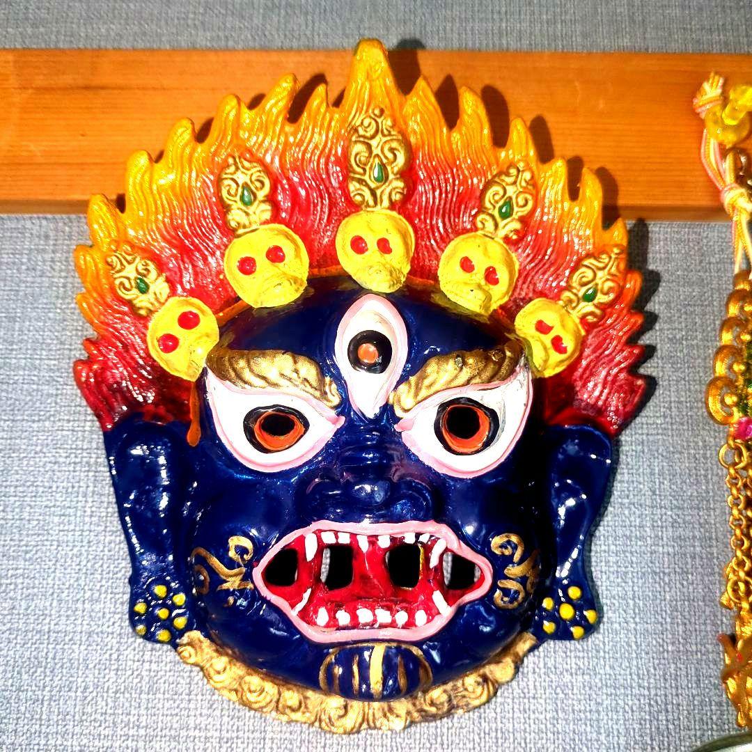 守護尊⋮マハーカーラ（大黒天・金属製）像…約20cm強の仏尊面ですが…非常に強力