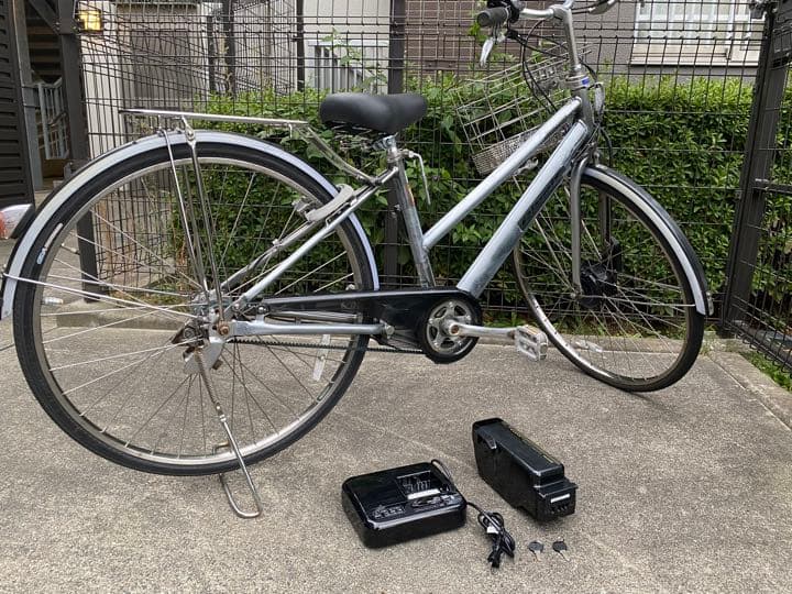 通学を楽しく❣️前後タイヤほぼ新品❣️アルベルトe 27インチ5点灯充電回数少1点灯