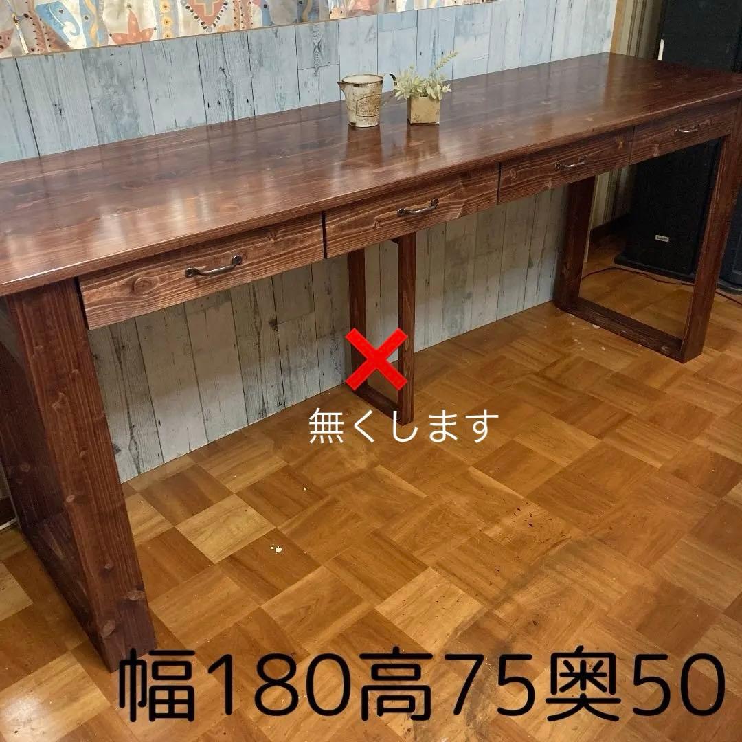 机 テーブル カウンター 幅180cm 天板ヒノキの集成材