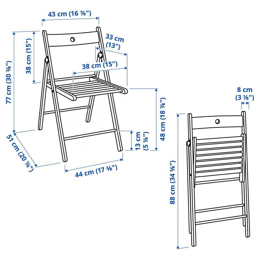 【中古】 IKEA TERJE FRÖSVI　折りたたみチェア　2脚セット