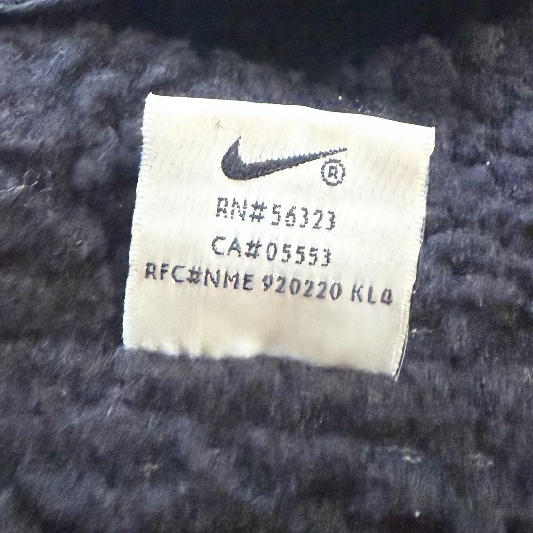 90s 古着 NIKE ベンチコート 黒 M ロゴ刺繍