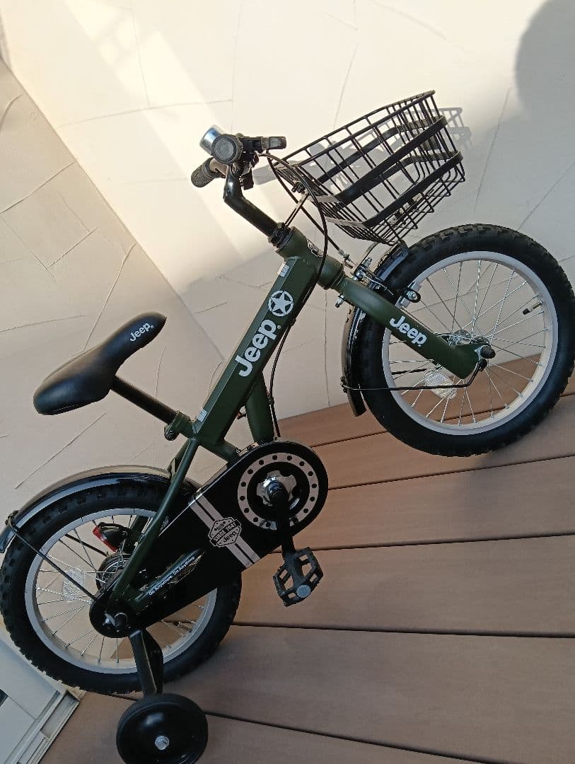 【美品】Jeep 幼児用自転車 オリーブグリーン