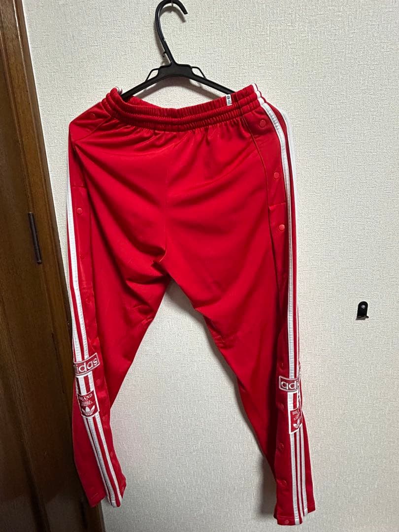 adidas ジャージ 赤 パンツ オリジナルス アディブレイク スナップボタン