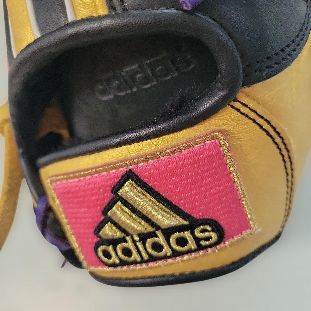 adidas 軟式グローブ ピンク/黒/紫/金