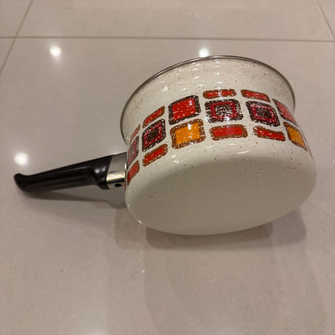 【昭和レトロ】象印ホーローウェアセット 片手鍋・両手鍋(新品・箱キズ有り)