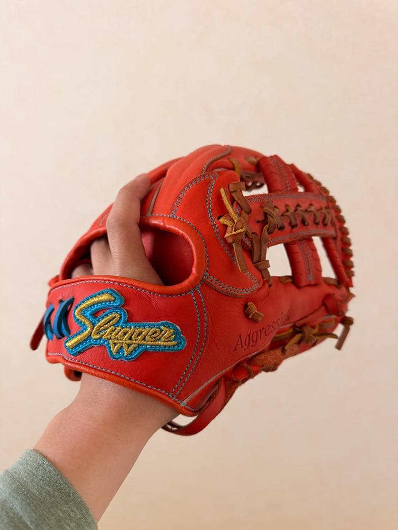 値下げ・slugger 軟式グローブ オレンジ　限定