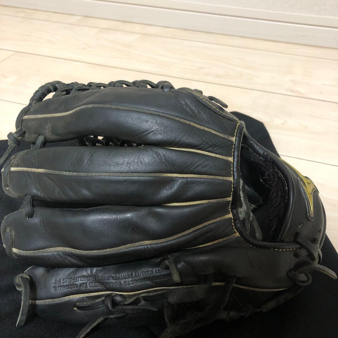 Mizuno 野球グローブ 黒 軟式　外野用　右 値下げ可能‼️