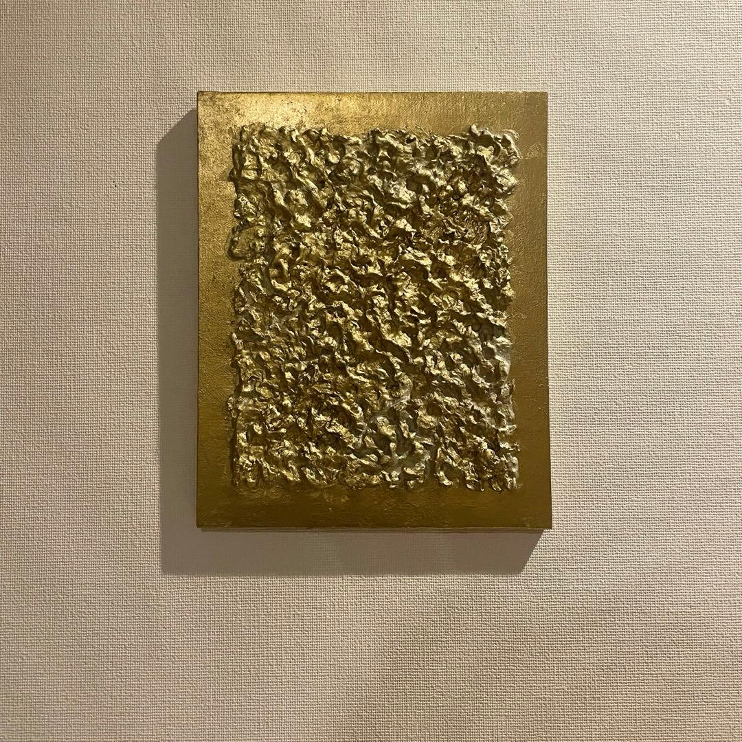 金の質感が際立つテクスチャーアート｜F3 一点もの　絵画　抽象画　アートパネル