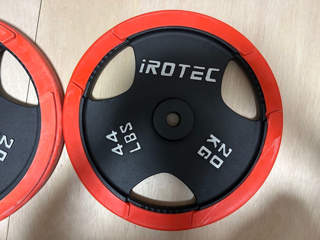 ① iROTEC20kg 44 LBS ダンベルバーベルプレート 1枚