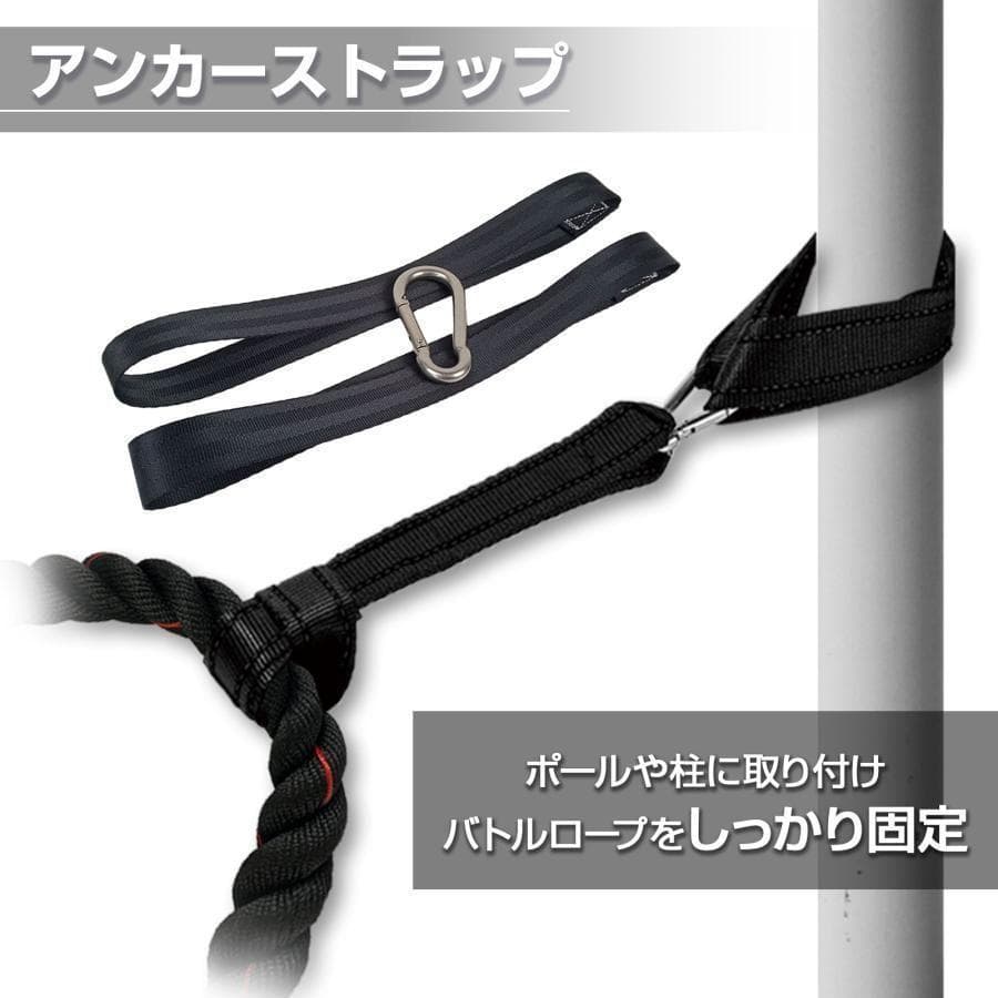 トレーニングロープ バトルロープ 38mm×長さ12m プログレード付き2381