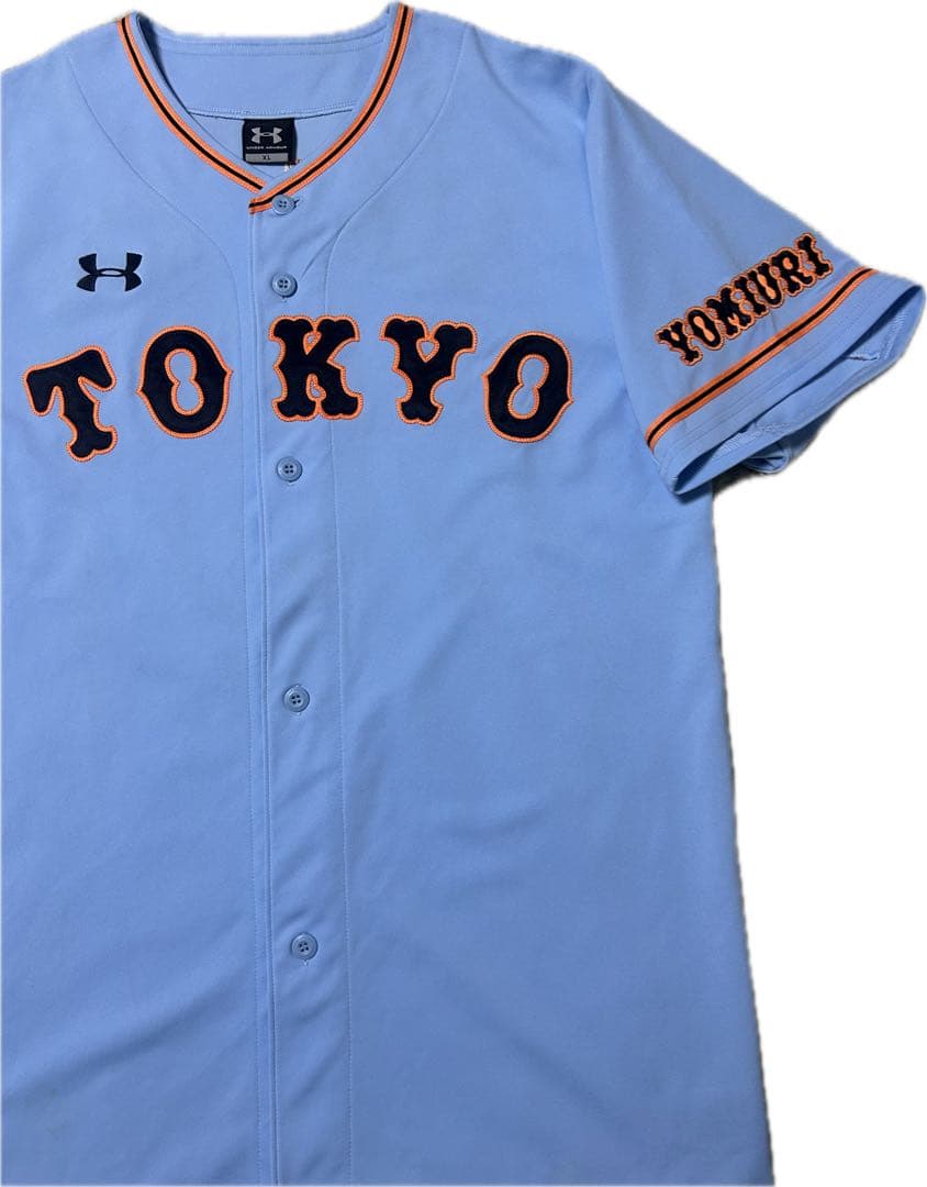 希少な水色 刺繍入アンダーアーマー ジャイアンツ 坂本勇人6 ユニフォーム XL