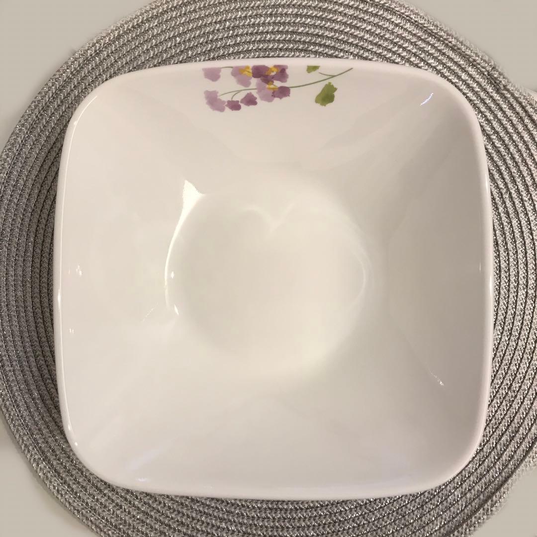 corelle コレール　スクエア大ボウル　バイオレットミスト　4枚