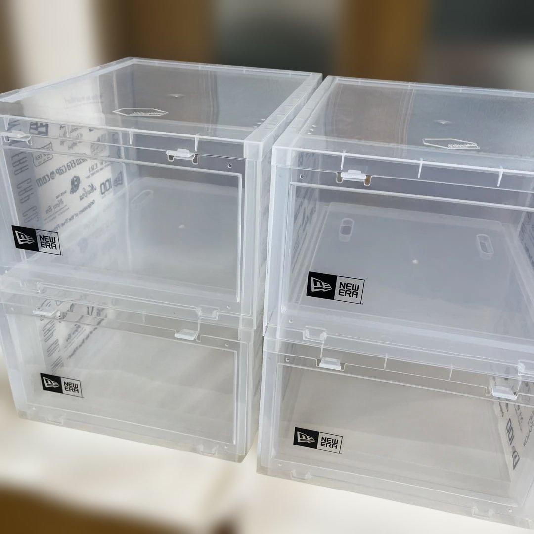 タワーボックス　ニューエラ　ロゴ　クリア4箱　収納　帽子