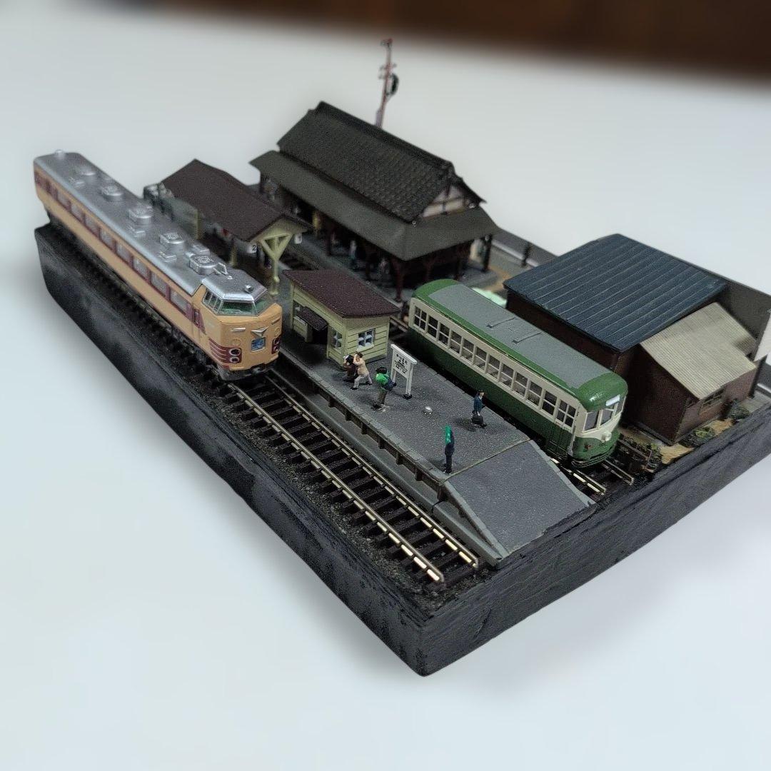 （11）鉄道情景ジオラマ（Nゲージ）No.11「特急『雷鳥』停車の駅風景」