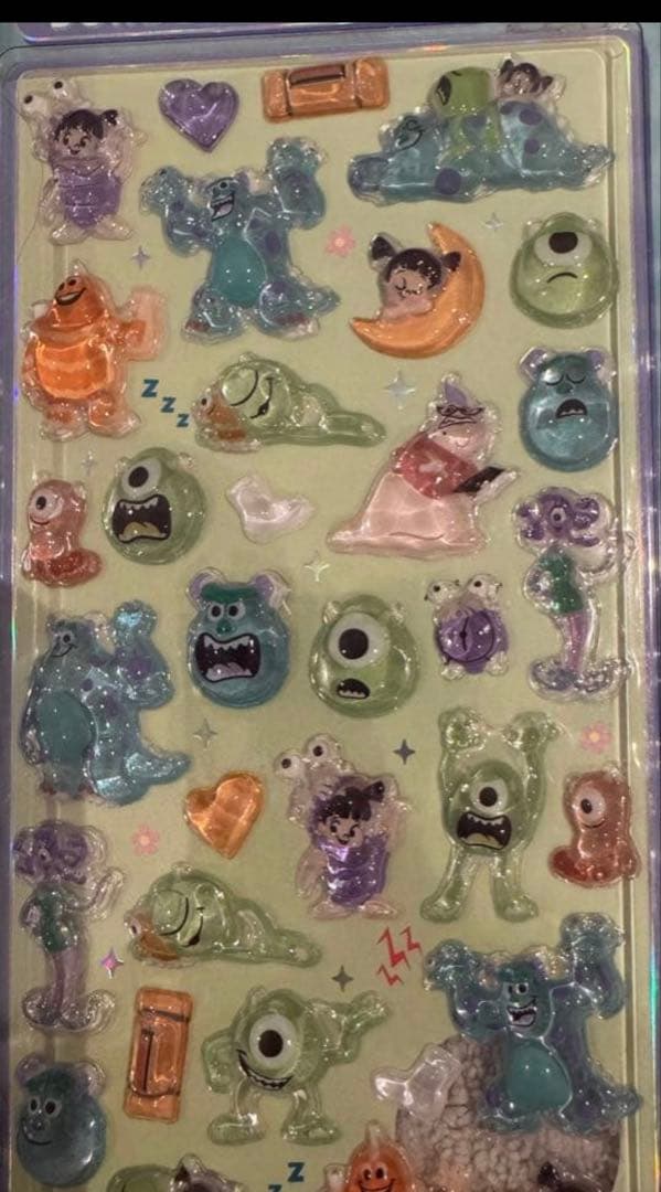 ボンボンドロップシール　４枚　クラシック　プリンセス　モンスターズインク　プー