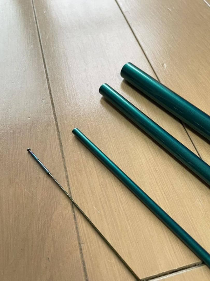 特選品　蒼月　翠山　14尺　硬式先調子　レインボーメッキ　二層竿袋　カーボン製