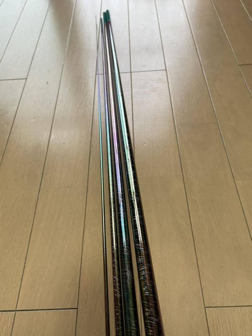 特選品　蒼月　翠山　14尺　硬式先調子　レインボーメッキ　二層竿袋　カーボン製