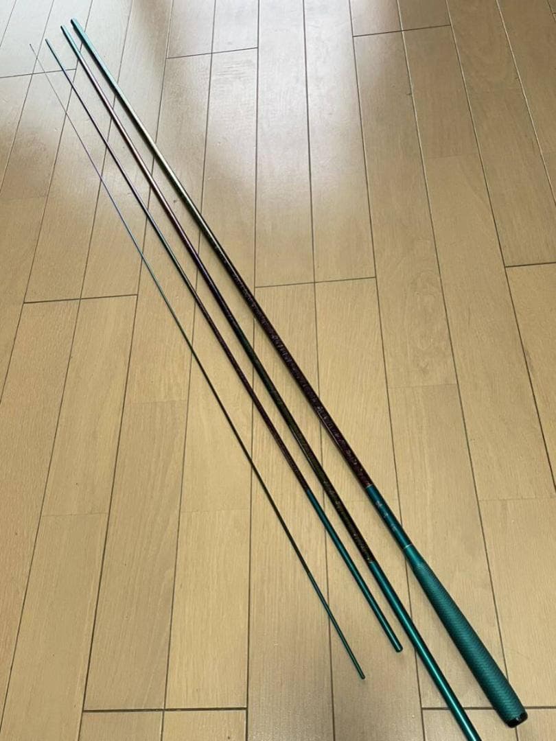 特選品　蒼月　翠山　14尺　硬式先調子　レインボーメッキ　二層竿袋　カーボン製