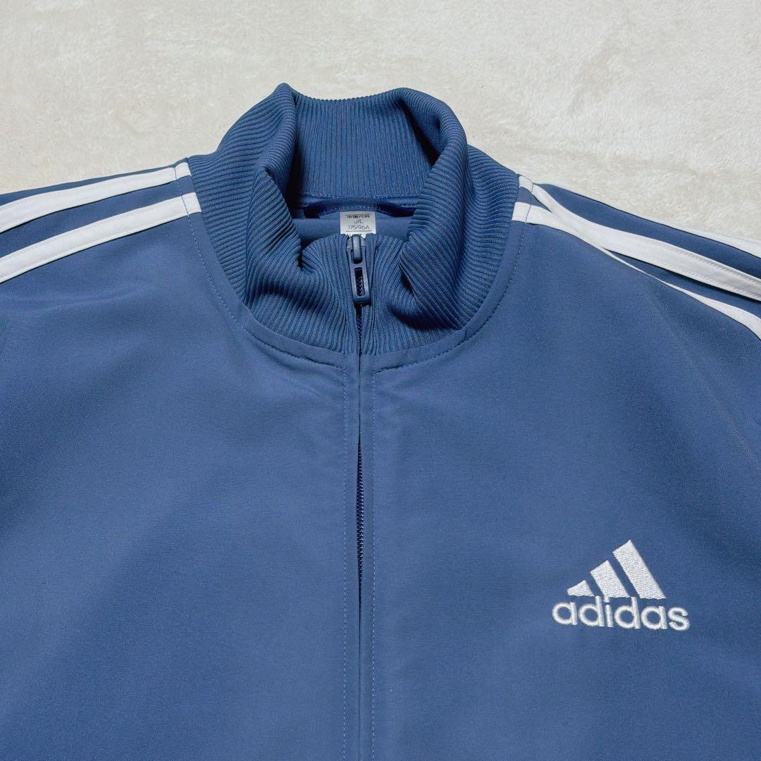 adidas トラックジャケット L くすみブルー アディダス ジャージ