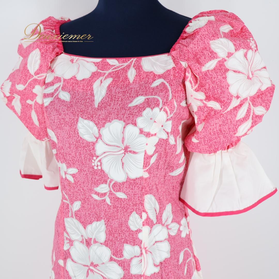 【美品 フラダンス衣装】ピンク MENEHUNE PLANTETION ドレス
