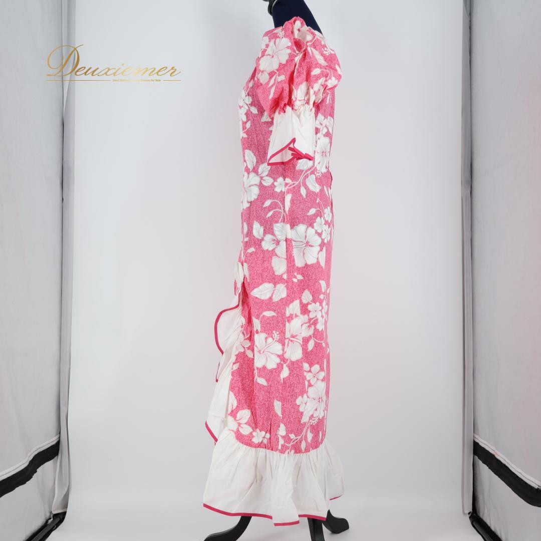 【美品 フラダンス衣装】ピンク MENEHUNE PLANTETION ドレス