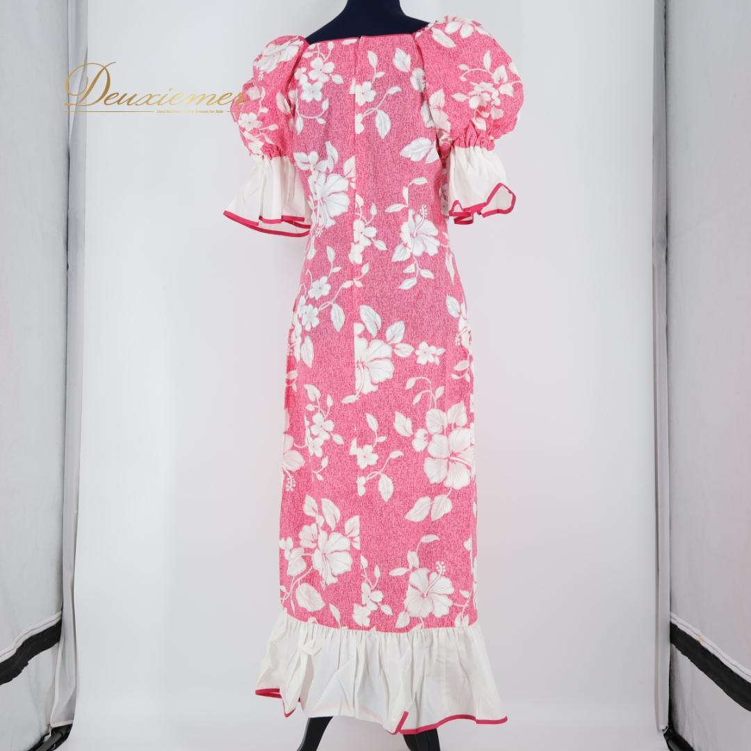 【美品 フラダンス衣装】ピンク MENEHUNE PLANTETION ドレス