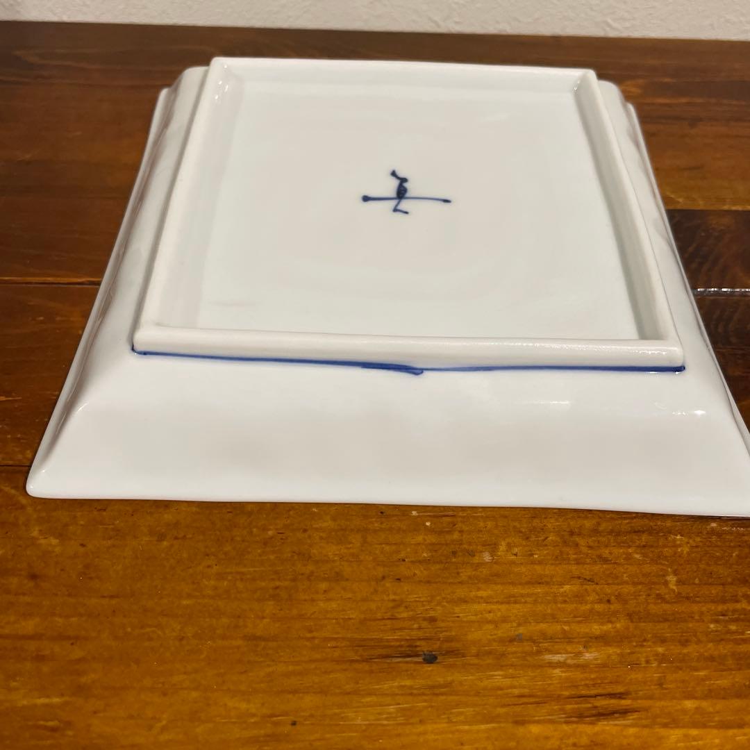 【新品】瀬戸焼 真窯 5.5寸 染付寿正角皿 取皿 銘々皿 4枚組 慶事 祝事