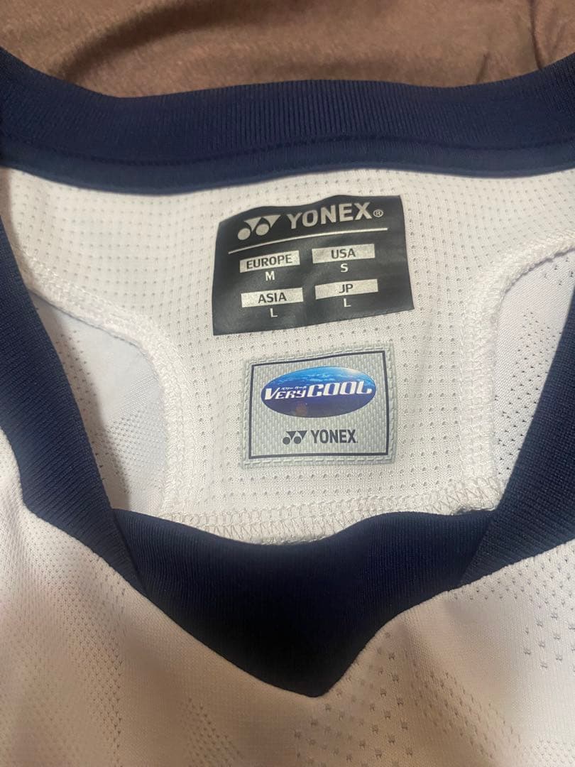 YONEX ゲームシャツ　ホワイト/ネイビー