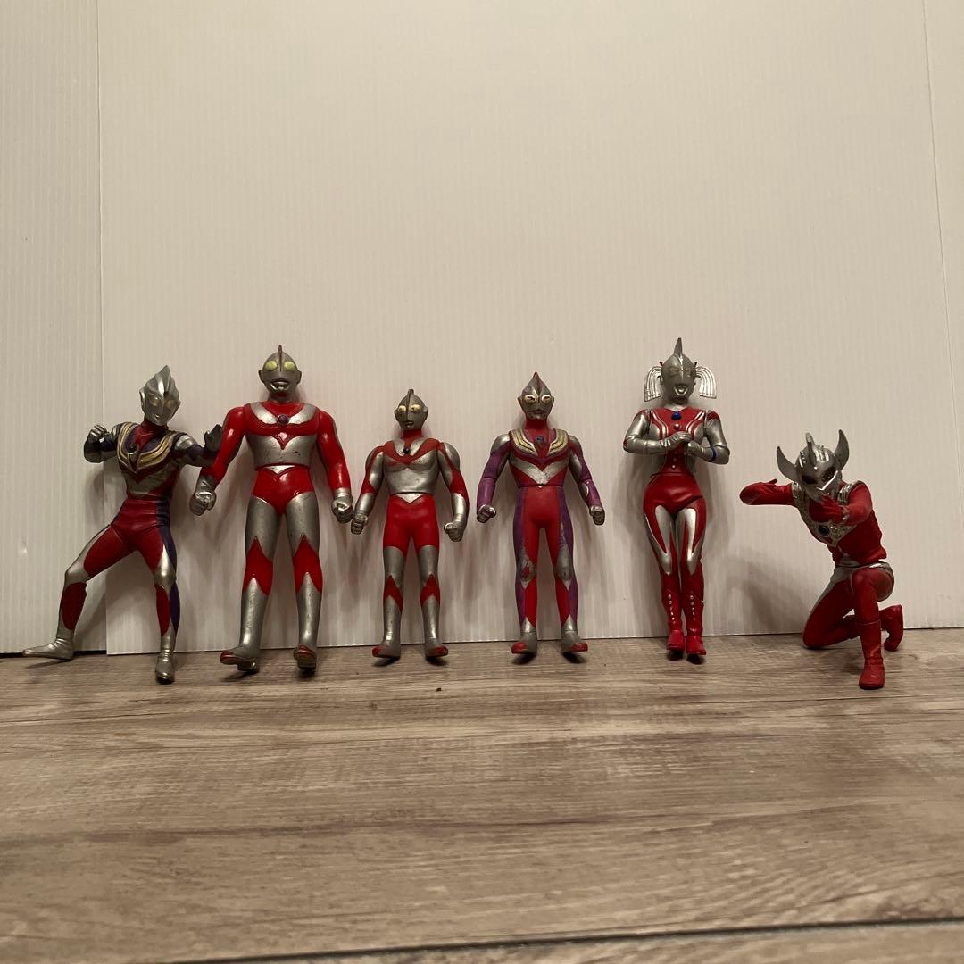 E-5 昭和レトロ ウルトラマン ソフビ 6体セット 当時物 ビンテージ