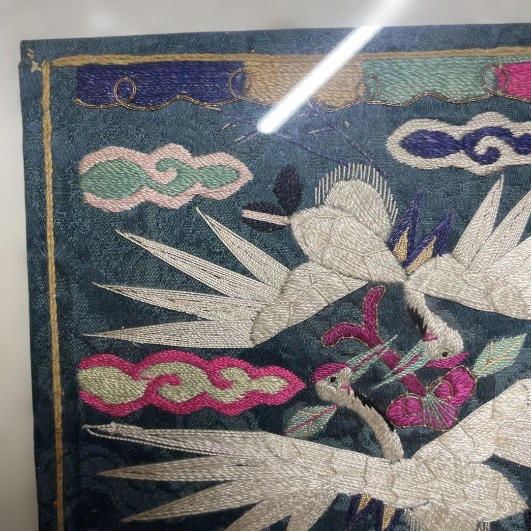 朝鮮　李朝　刺繍額