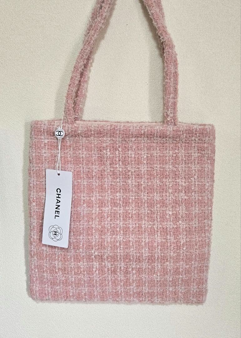 1点のみ！CHANEL ノベルティ トートバッグ ピンク ツイード ココマーク
