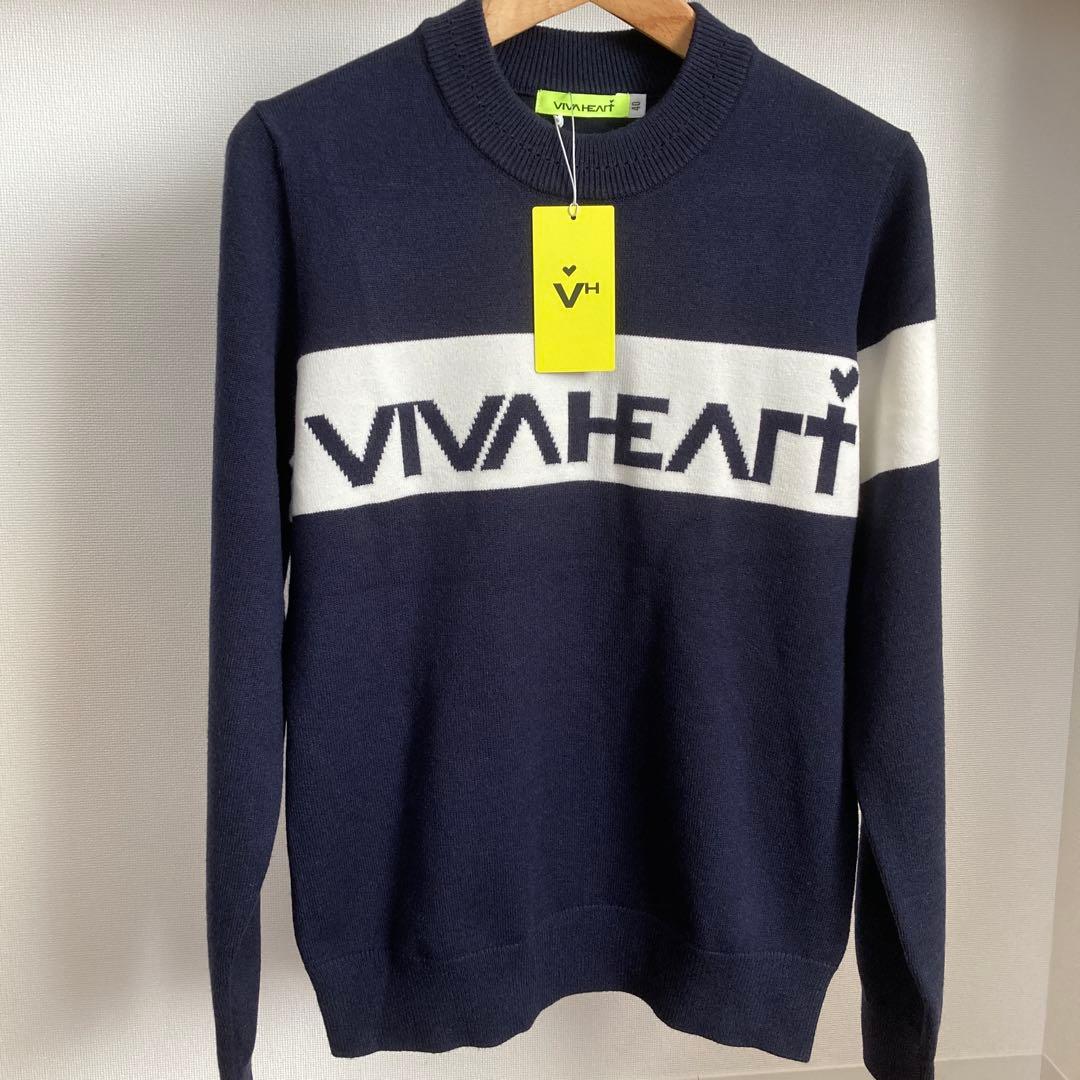 【新品未使用】VIVA HEART レディースゴルフセーター ネイビー Mサイズ