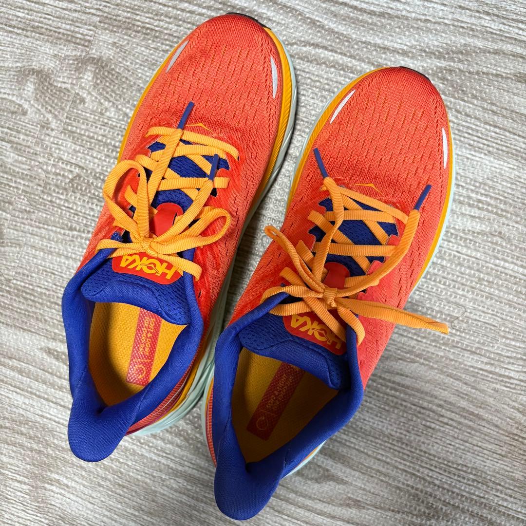 HOKA ホカランニングシューズ クリフトン8 オレンジ 24.5cm ★美品