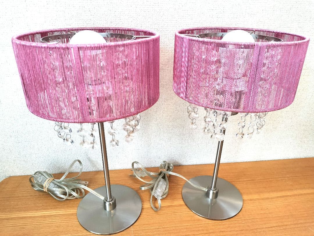 希少 Franc Franc シャンデリア ランプ ピンク 2台 廃盤品