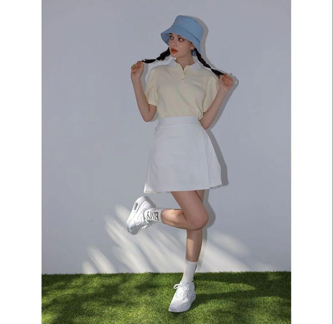 【eimygolf】コードロゴラップスカート ホワイト