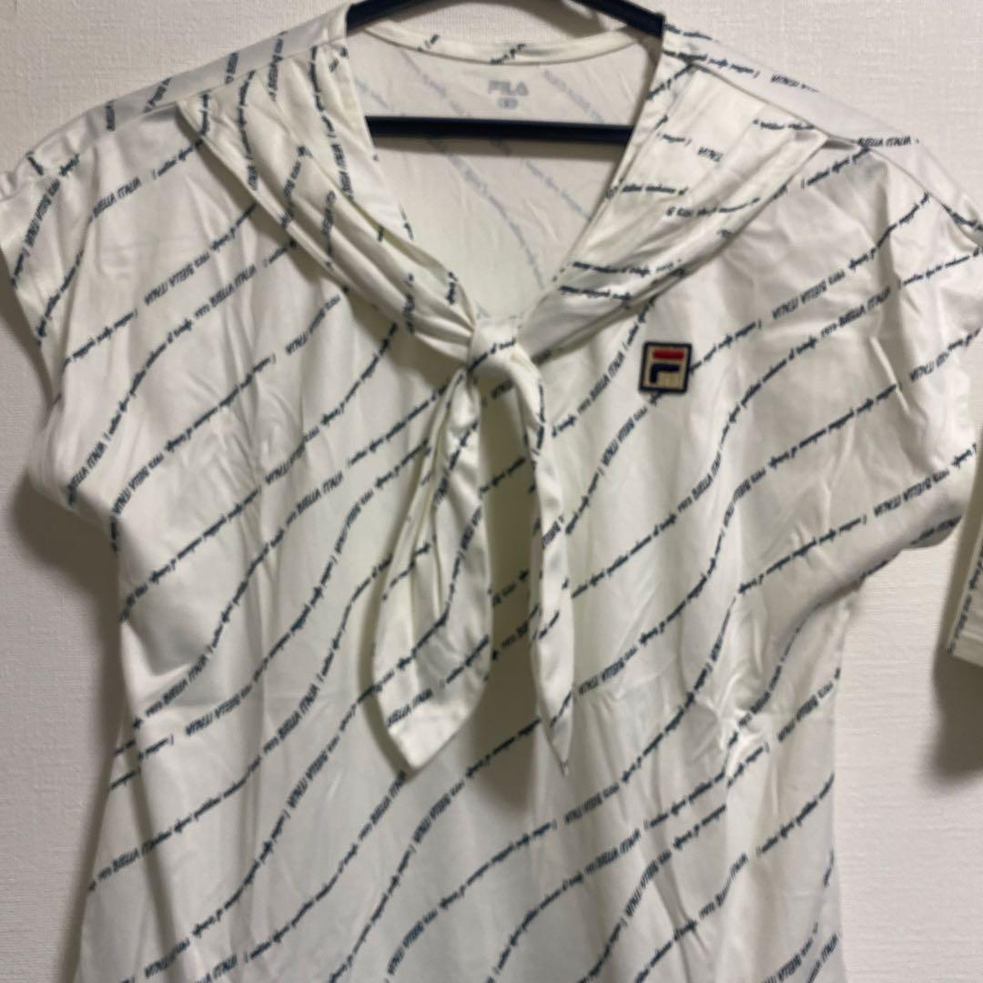 FILA 上下セット　テニス　スコート　L ホワイト　レディース　白　柄　フィラ