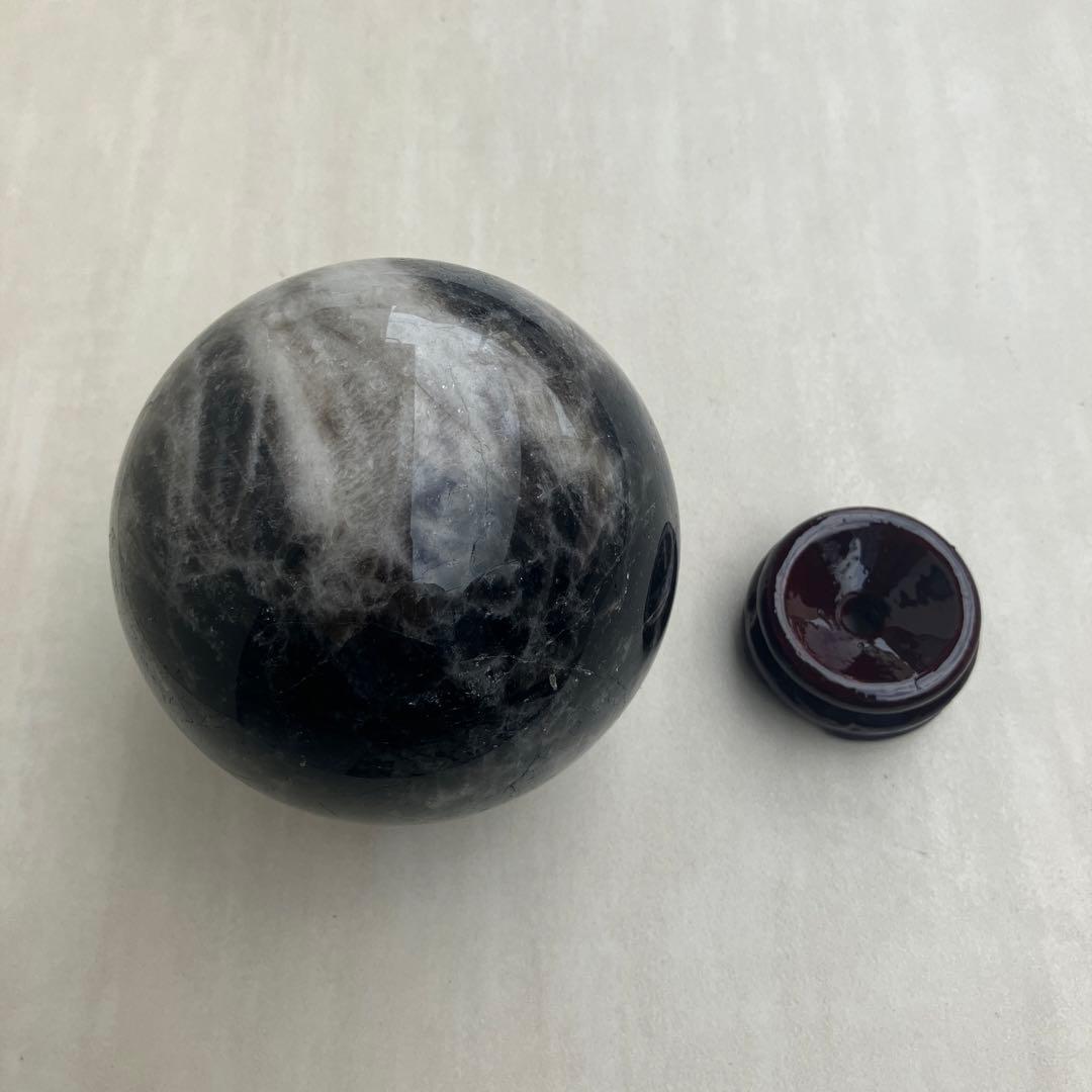 モリオン丸玉　黒水晶　パワーストーン　鑑賞石　天然石　自然石　原石