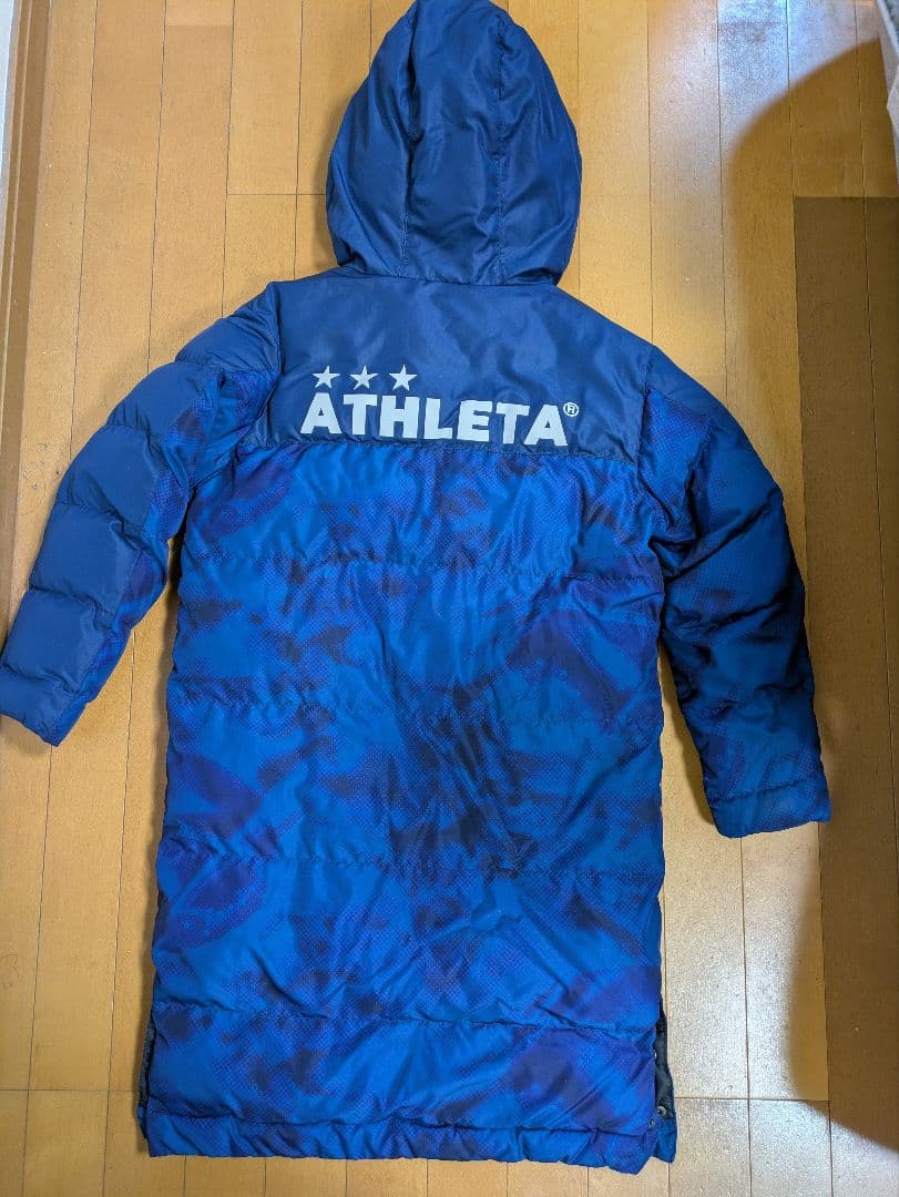 ATHLETA フード付きダウンコート ネイビー140 cm