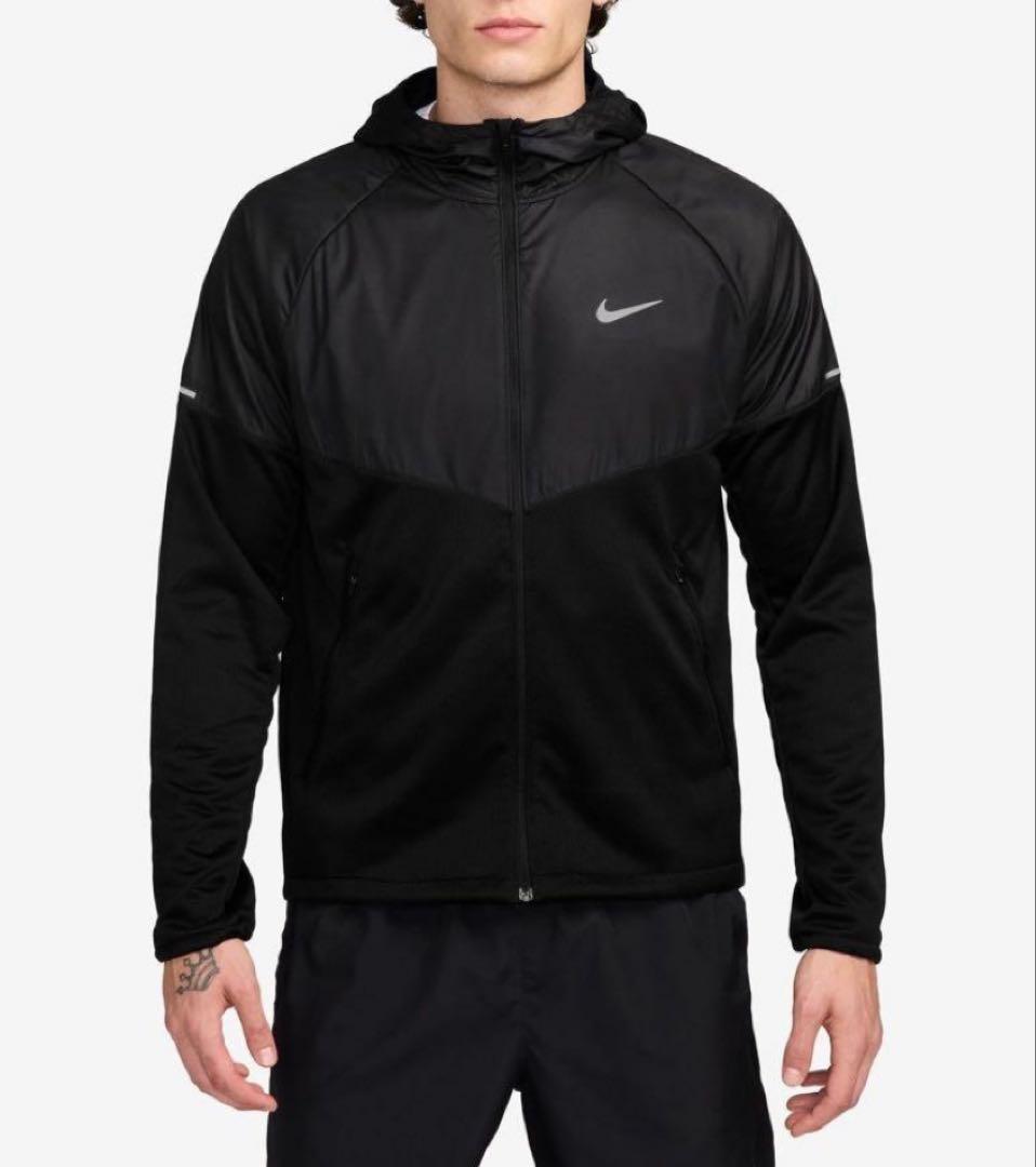 新品タグ付★NIKE★ナイキ★マイラーフーディランニングジャケット★Ｌ★ブラック