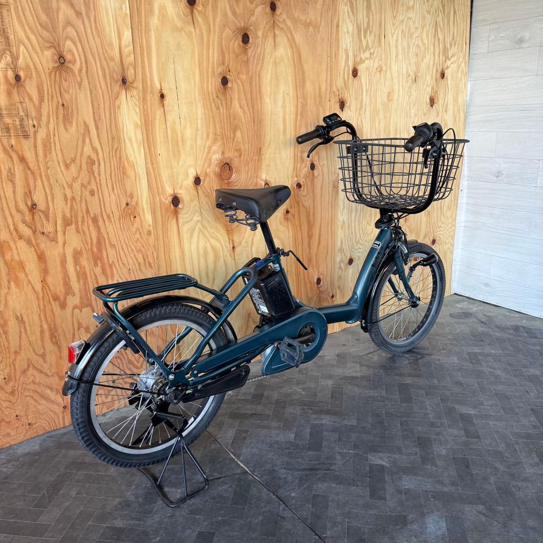 電動アシスト自転車 ダークブルー 前カゴ付き バッテリー16ah