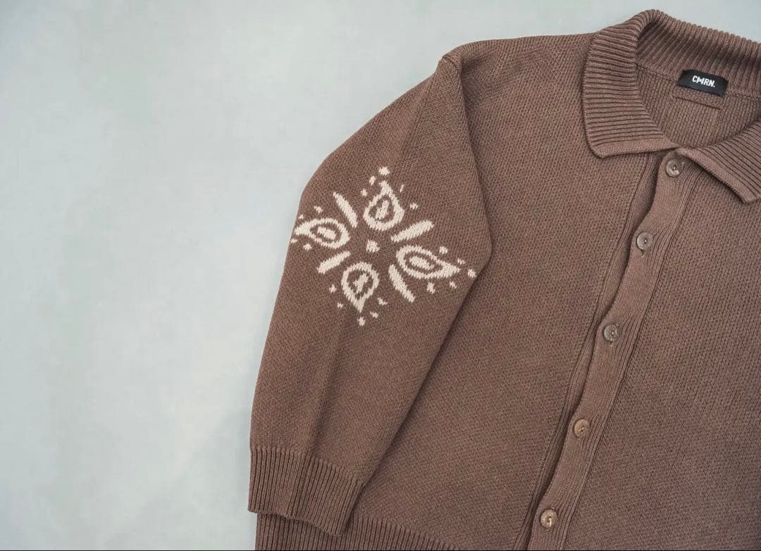 ミュージシャン CHRONOIZM COLLARED CARDIGAN <BROWN> XXL