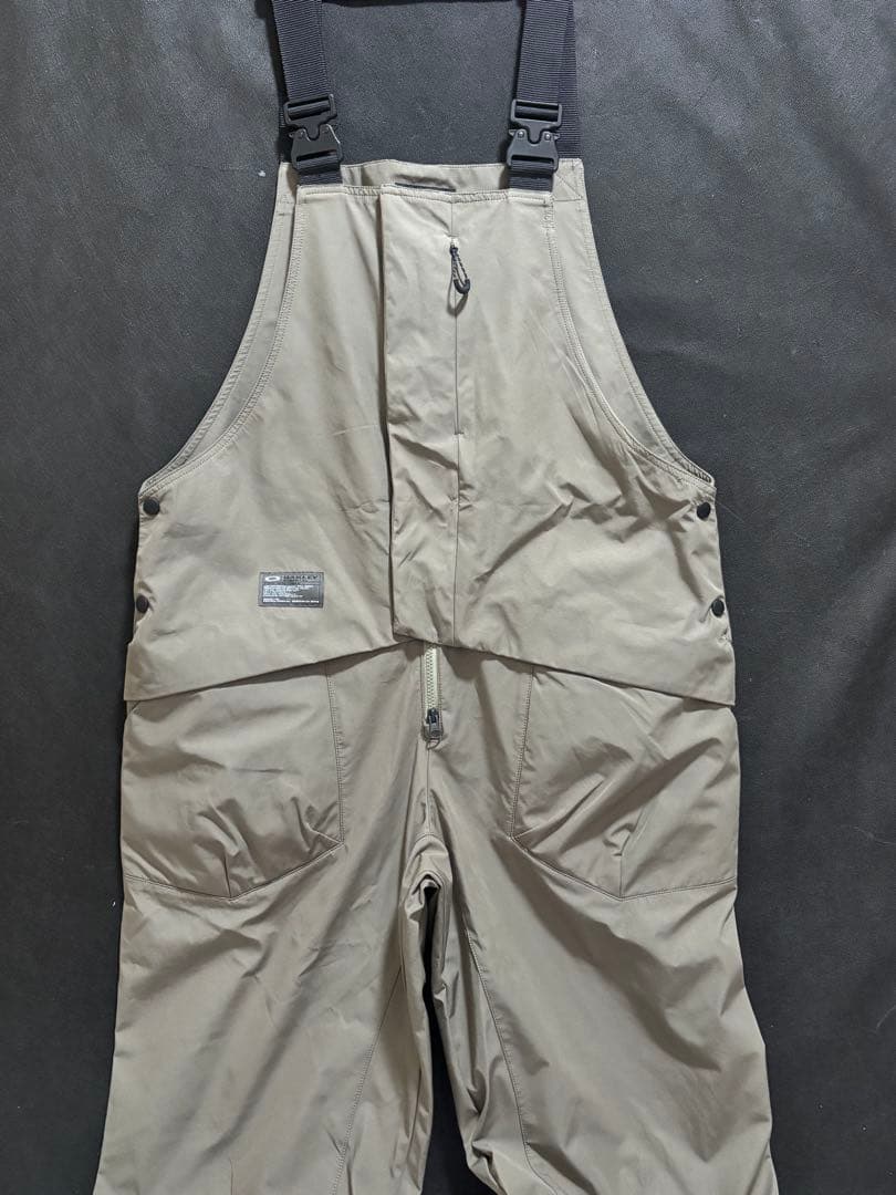新品 OAKLEY カーキ スノーボード ビブパンツ Lサイズ オークリー 防水