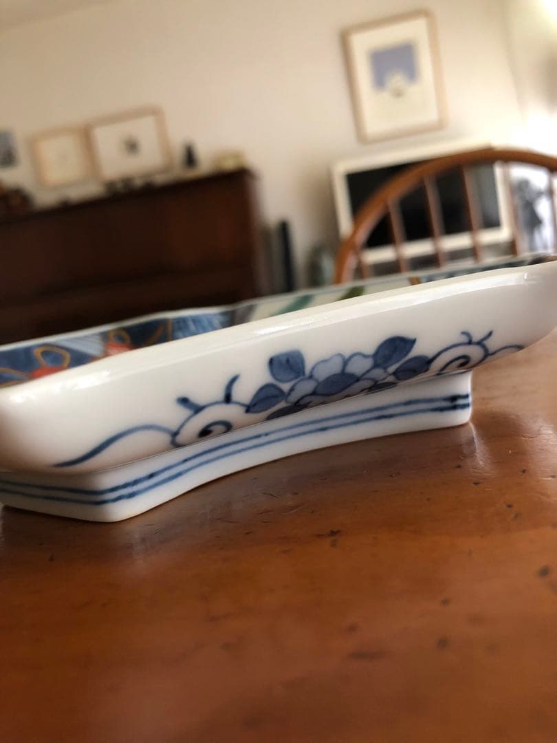 福右衛門窯　総手描き　菱形平皿　美品