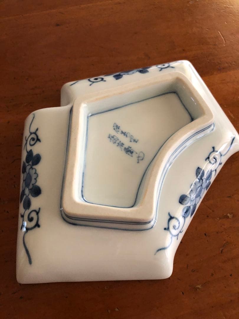 福右衛門窯　総手描き　菱形平皿　美品