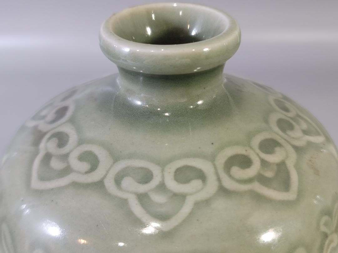中国美術 青磁 花入 PR40