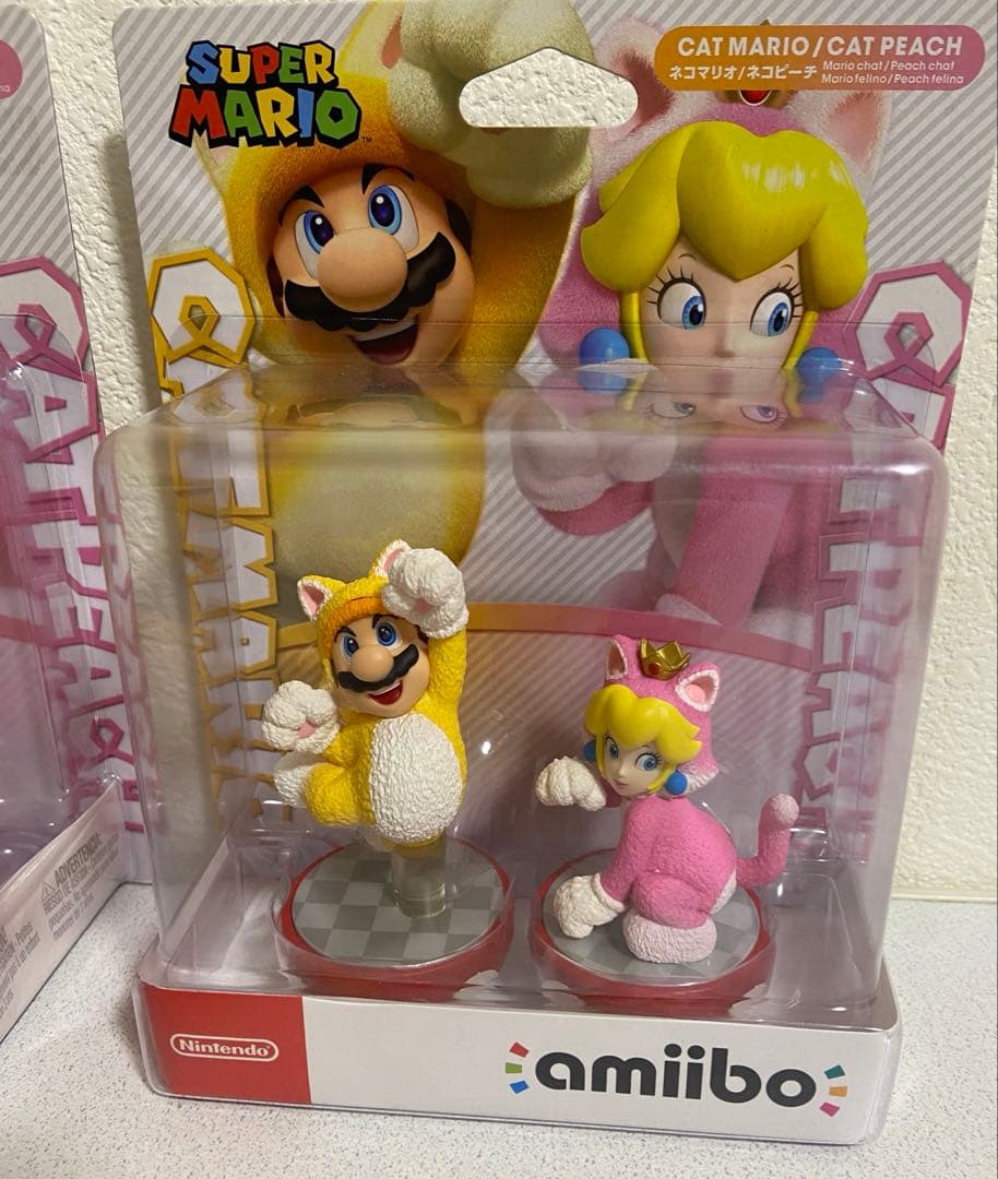amiibo ネコマリオ　ネコピーチ　ダブルセット