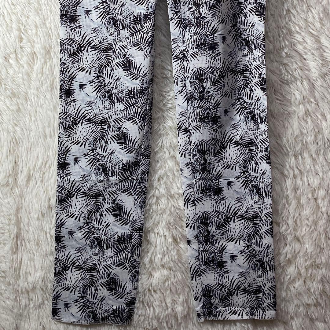 未使用 PUMA プーマ ゴルフパンツ 総柄 ストレッチ ホワイト ブラック M