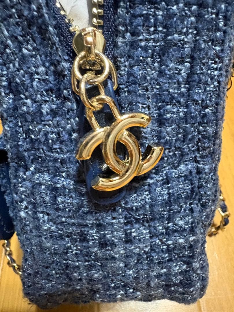 CHANEL メイクアップバッグ ネイビー ツイード