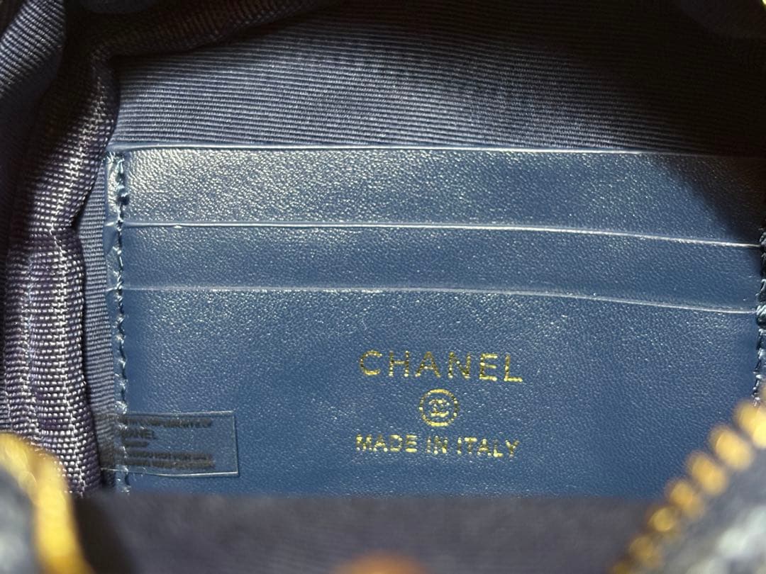 CHANEL メイクアップバッグ ネイビー ツイード
